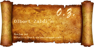 Olbort Zalán névjegykártya